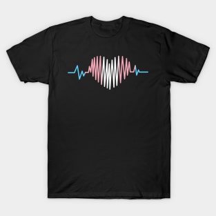 Pride Heart Beat Pulse Transgender Community Pride  Rainbow T-Shirt